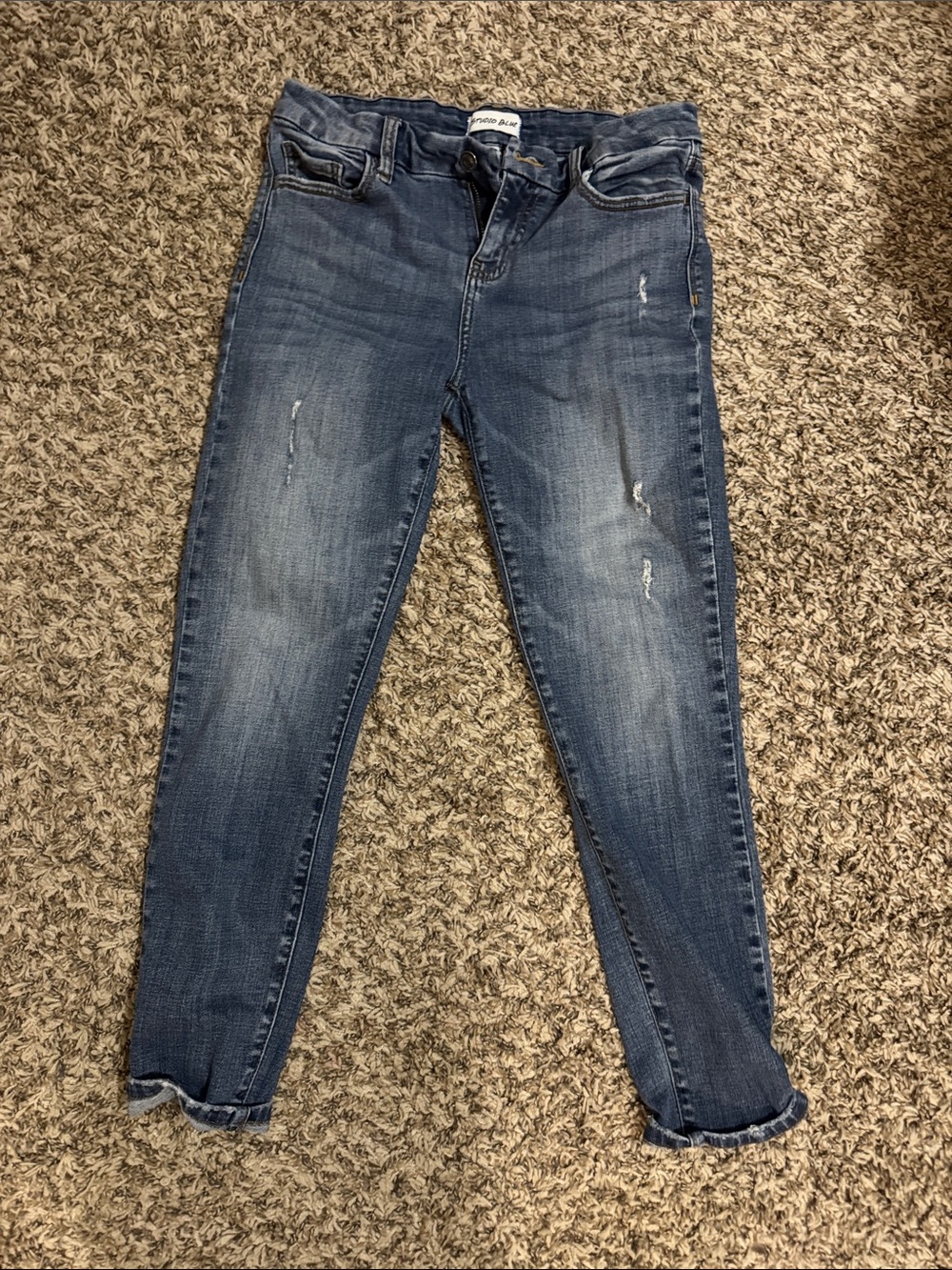 Slim Fit Mid-Rise Skinny Jeans in Blue Wash